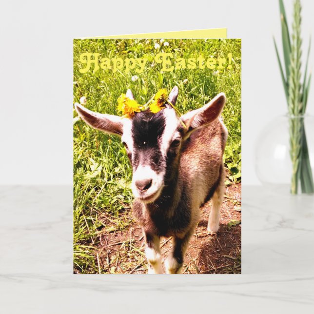 Carte de Pâques adorable de chèvre de bébé (Devant)