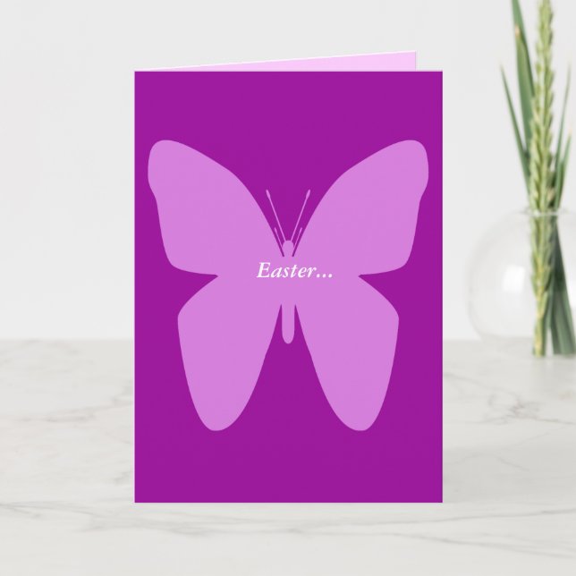 Carte de Pâques au papillon lavande (Devant)