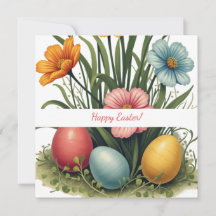 Carte de Pâques aux couleurs pastel