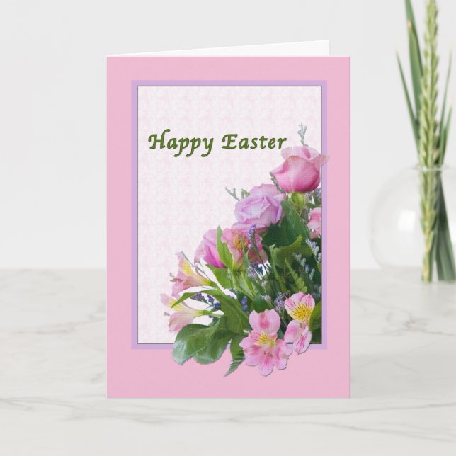 Carte de Pâques avec fleurs de printemps (Devant)