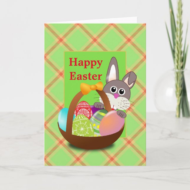 Carte de Pâques avec lapin (Devant)