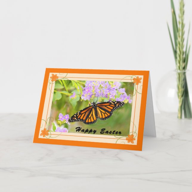 Carte de Pâques avec papillon Monarque (Devant)