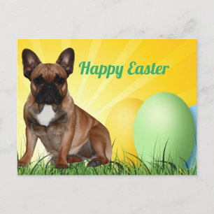Carte de Pâques bouledogue français carte postale