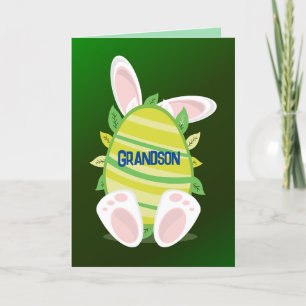 CARTE DE PÂQUES BUNNY N EGG GRANDSON