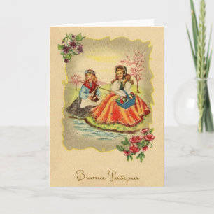 Carte de Pâques Buona Pasqua vintage