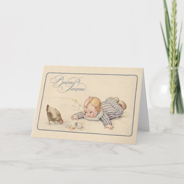 Carte de Pâques Buona Pasqua vintage (Devant)