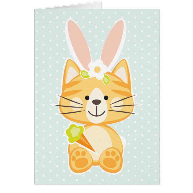 Carte de Pâques Cute Cat (Devant)
