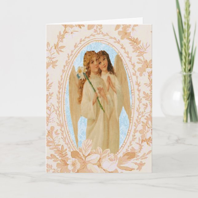 Carte de Pâques d'anges de meilleurs amis (Devant)