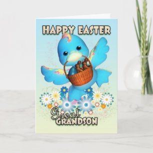 Carte de Pâques d'arrière-petit-fils - canard