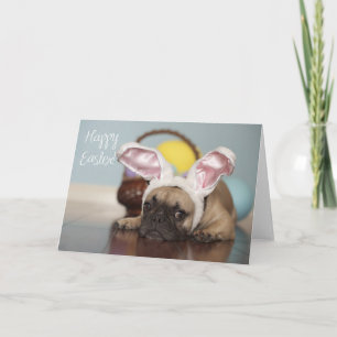 Carte de Pâques de bouledogue français !