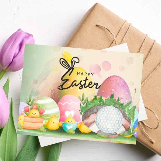 Carte de Pâques de golf pour l'aquarelle de golf (Créateur téléchargé)