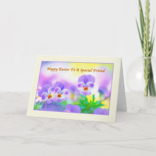 Carte de Pâques de l'ami avec Pansies