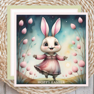 Carte de Pâques de lapin joli