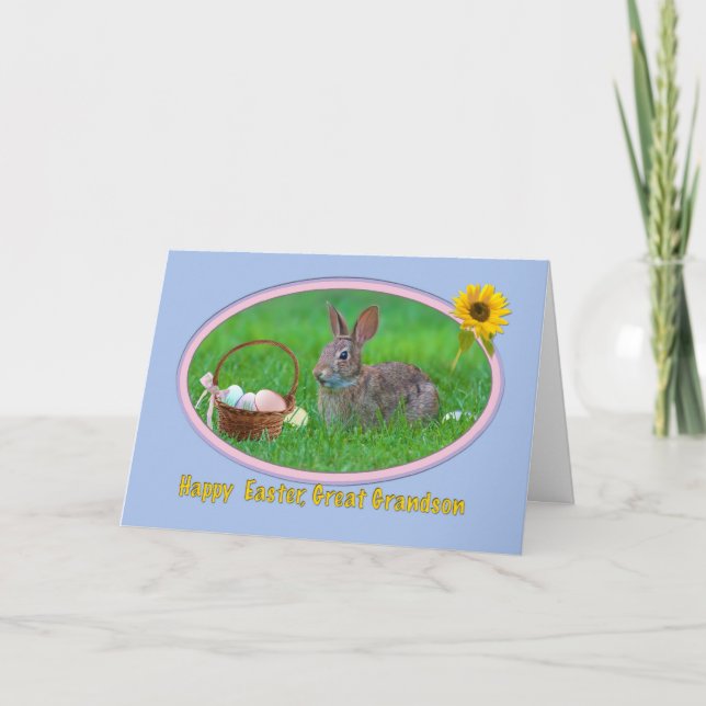 Carte de Pâques de l'arrière-petit-fils avec le (Devant)