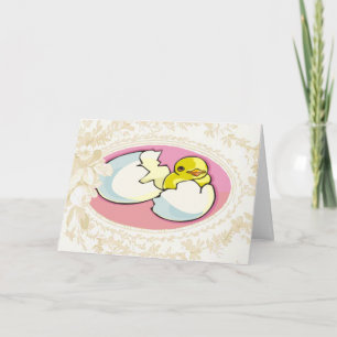 Carte de Pâques de poussin d'éclosion