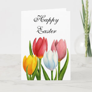 Carte de Pâques de tulipes de ressort