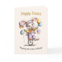 Carte de Pâques drôle et mignonne avec un lapin du