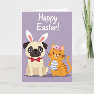 Carte de Pâques Festive Animal Friends