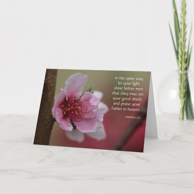Carte de Pâques florale avec verse biblique (Matth (Devant)