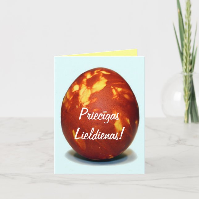 Carte de Pâques heureuse dans le Latvian (Devant)