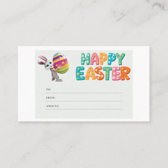 Carte de Pâques heureux lapin de Pâques (Devant)