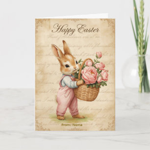 Carte de Pâques Hoppy - Couronnes de lapin pastel