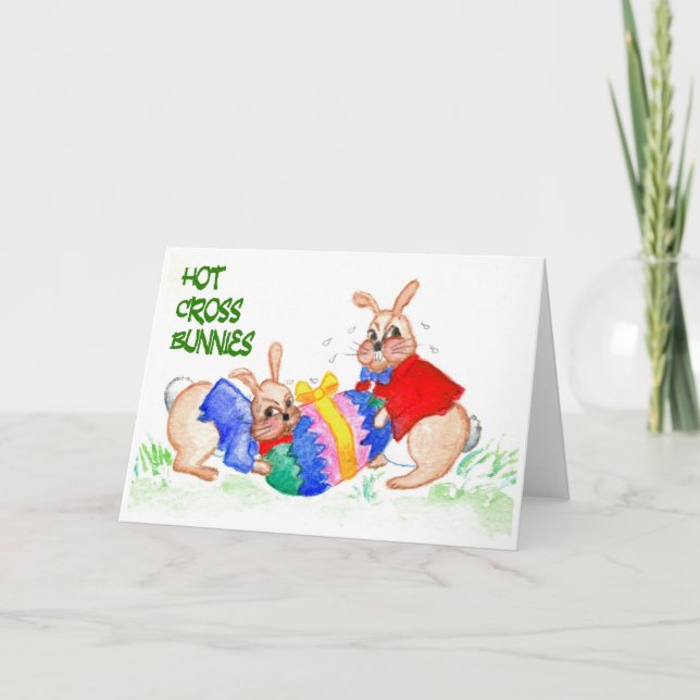Carte de Pâques Hot Cross Bunnies (Devant)