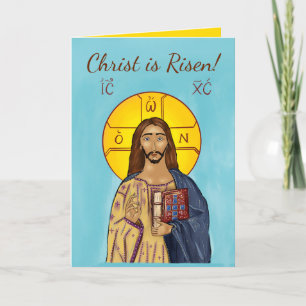 Carte de Pâques (Icône du Christ 2)