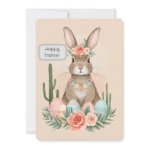 Carte de Pâques imprimable Bohème Lapin – Fantaisi