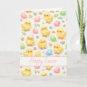 Carte de Pâques Joyeuse à l'Aquarelle Poussin & Œu