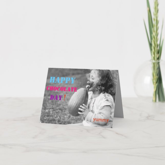 Carte de Pâques - Joyeuse journée de chocolat ! (Devant)