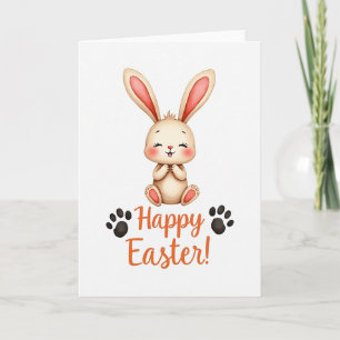 Carte de Pâques Lapin Aquarelle