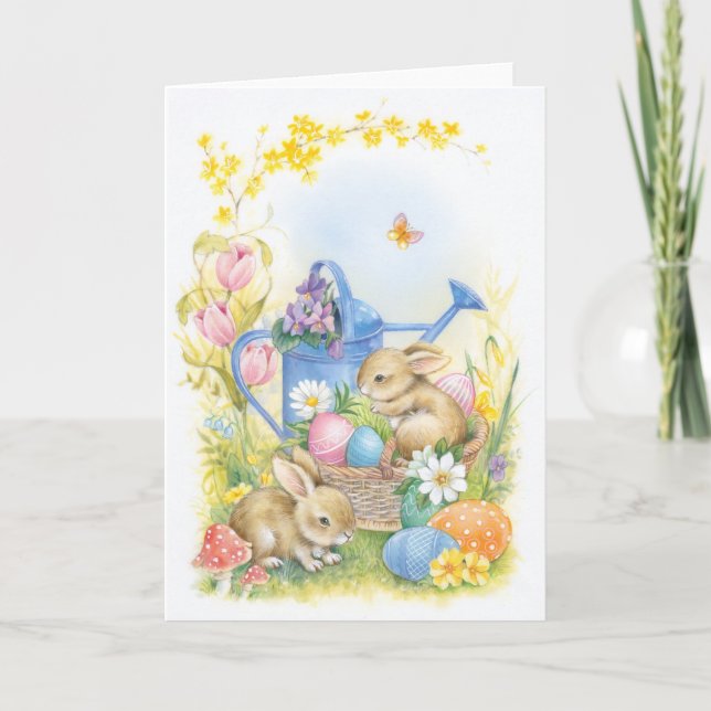 Carte de Pâques, lapins (Devant)