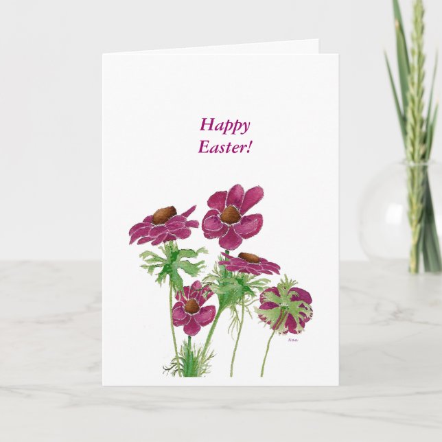 Carte de Pâques Magenta Wind Flowers (Devant)