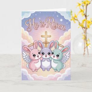 Carte de Pâques mignonne Il Est Ressuscité Religi