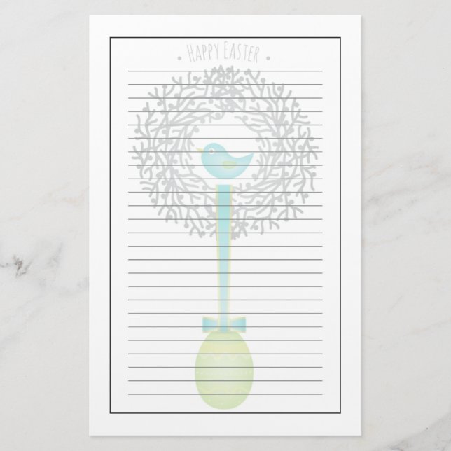 Carte de Pâques, nid d'oiseau et oeuf (Devant)