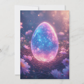 Carte de Pâques Œuf de Néon Holographique