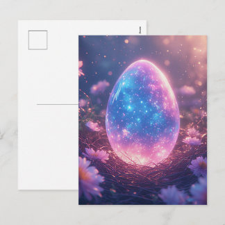 Carte de Pâques Œuf de Néon Holographique