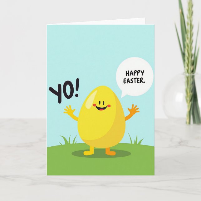 Carte de Pâques Ovoïde Joyeuse (Devant)