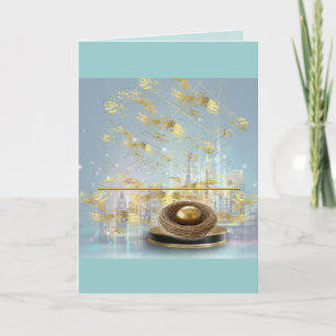 Carte de Pâques personnalisée de luxe pliée