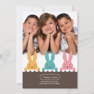 Carte de Pâques photo de frères et sœurs lapins