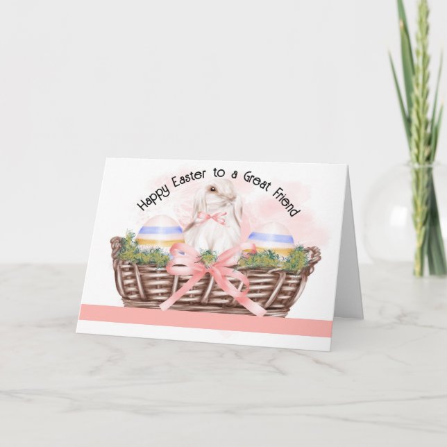 Carte de Pâques pour Grand Ami avec Lapin (Devant)