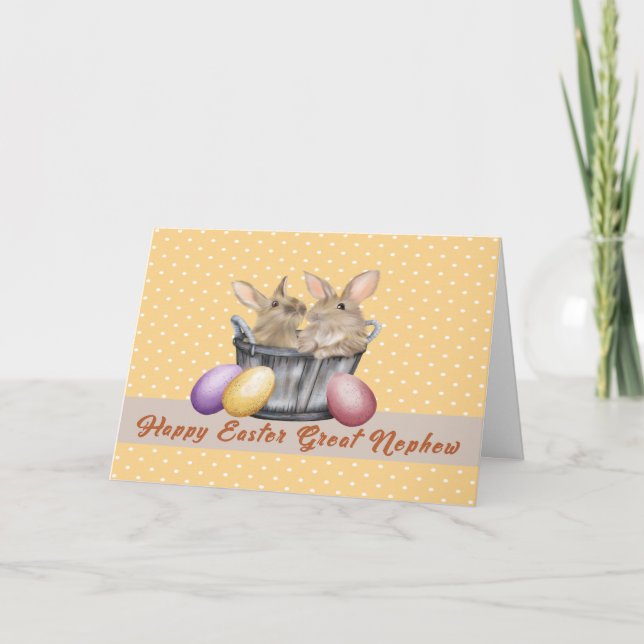 Carte de Pâques pour Grand Nephew avec Bunnies (Devant)