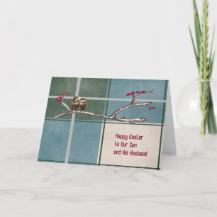 Carte de Pâques pour le Fils et le Mari Plaid avec