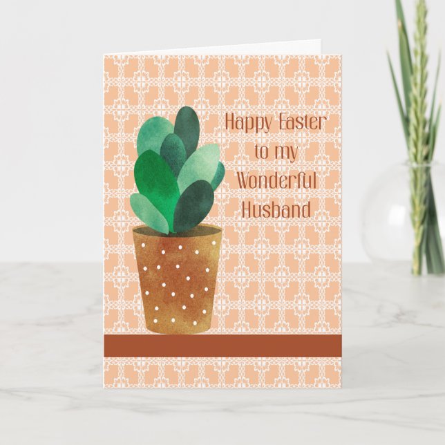 Carte de Pâques pour mari avec Plante (Devant)