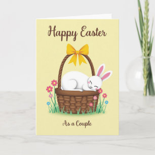 Carte de Pâques pour un couple de lapins de printe