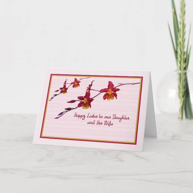 Carte de Pâques pour votre fille et sa femme. (Devant)
