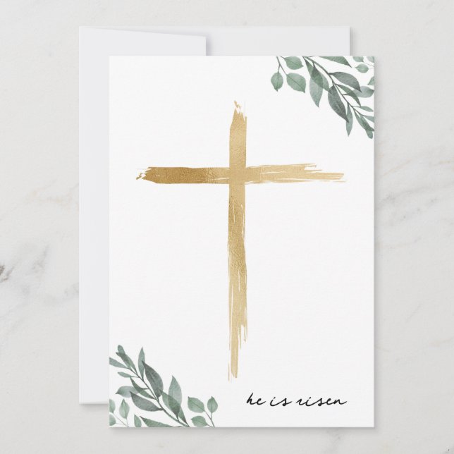 Carte de Pâques religieuse avec croix de salutatio (Devant)