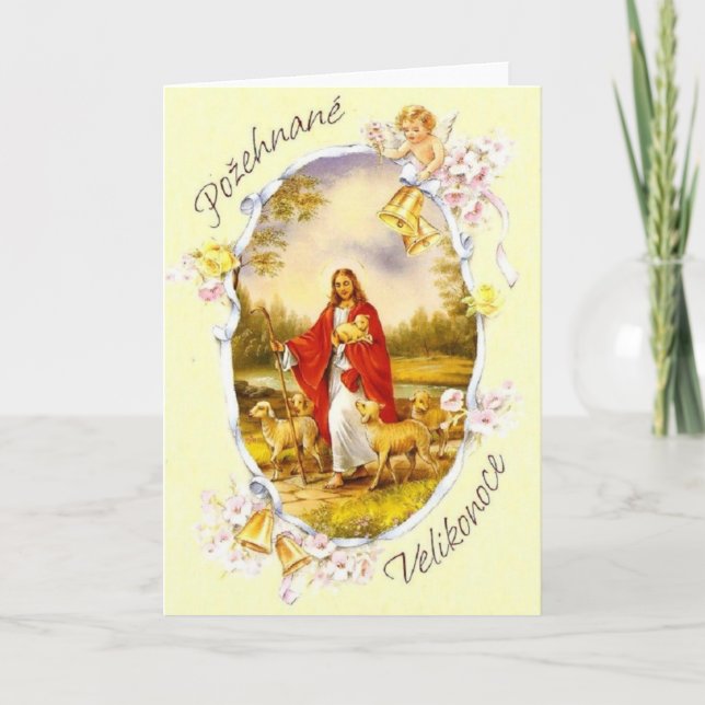 Carte de Pâques religieuse tchèque/slovaque (Devant)