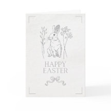 Carte de Pâques simple et mignonne avec un lapin d